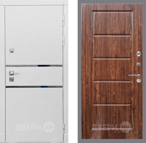 Входная металлическая Дверь Рекс (REX) 15 Силк Сноу FL-39 орех тисненый в Истра