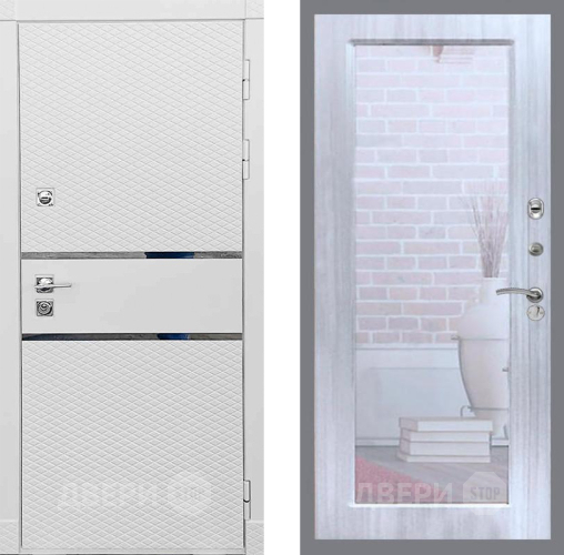 Дверь Рекс (REX) 15 Силк Сноу Зеркало Пастораль Сандал белый в Истра