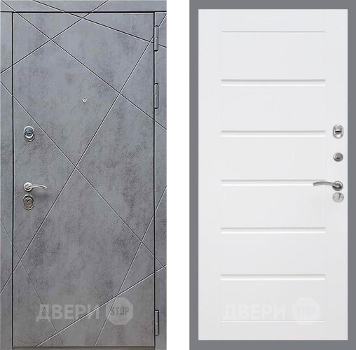 Входная металлическая Дверь Рекс (REX) 13 Бетон Темный Сити Белый ясень в Истра