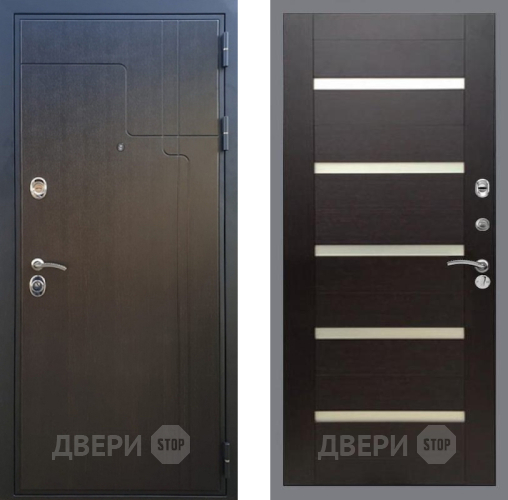 Входная металлическая Дверь Рекс (REX) Премиум-246 СБ-14 стекло белое венге поперечный в Истра