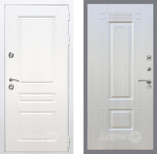 Входная металлическая Дверь Рекс (REX) Премиум-н Силк Сноу FL-2 Лиственница беж в Истра