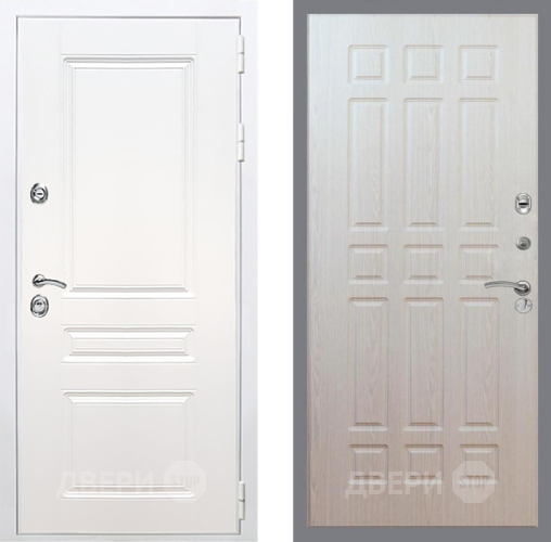 Входная металлическая Дверь Рекс (REX) Премиум-н Силк Сноу FL-33 Беленый дуб в Истра