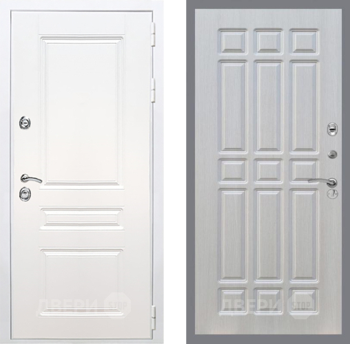 Входная металлическая Дверь Рекс (REX) Премиум-н Силк Сноу FL-33 Лиственница беж в Истра