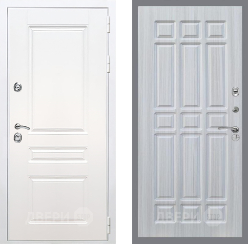 Входная металлическая Дверь Рекс (REX) Премиум-н Силк Сноу FL-33 Сандал белый в Истра