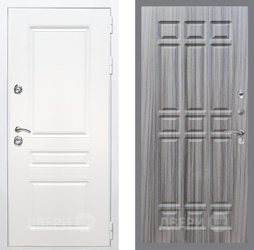 Входная металлическая Дверь Рекс (REX) Премиум-н Силк Сноу FL-33 Сандал грей в Истра