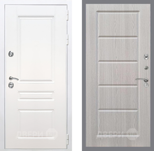 Входная металлическая Дверь Рекс (REX) Премиум-н Силк Сноу FL-39 Беленый дуб в Истра