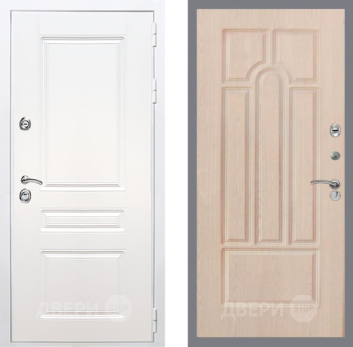 Входная металлическая Дверь Рекс (REX) Премиум-н Силк Сноу FL-58 Беленый дуб в Истра