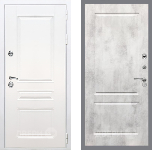 Входная металлическая Дверь Рекс (REX) Премиум-н Силк Сноу FL-117 Бетон светлый в Истра