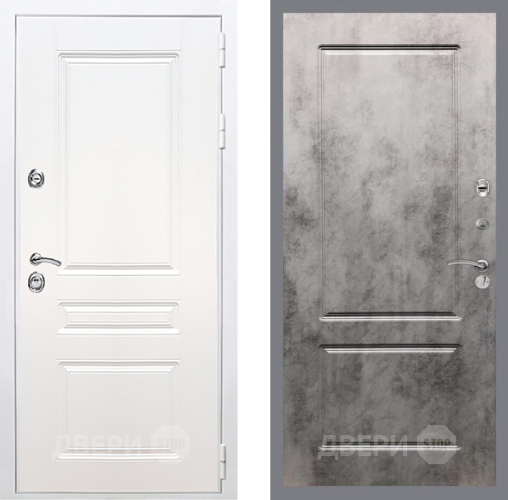 Входная металлическая Дверь Рекс (REX) Премиум-н Силк Сноу FL-117 Бетон темный в Истра