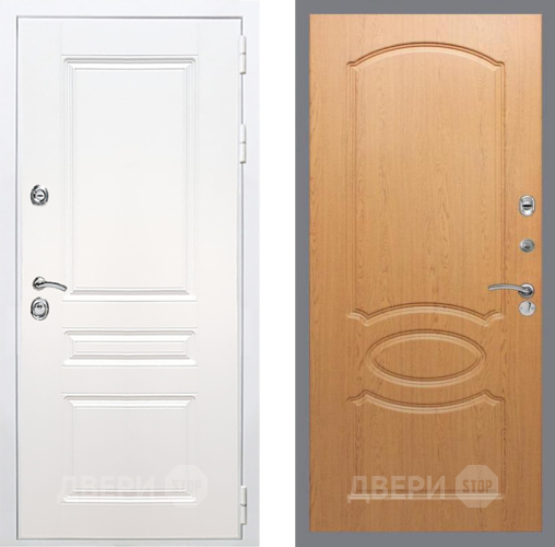 Входная металлическая Дверь Рекс (REX) Премиум-н Силк Сноу FL-128 Дуб в Истра