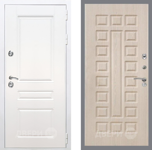 Входная металлическая Дверь Рекс (REX) Премиум-н Силк Сноу FL-183 Беленый дуб в Истра