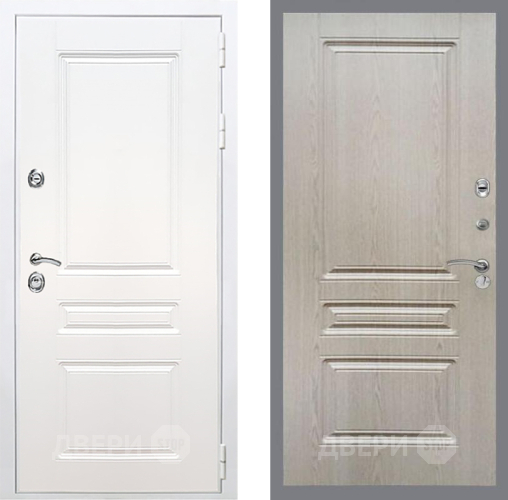 Входная металлическая Дверь Рекс (REX) Премиум-н Силк Сноу FL-243 Беленый дуб в Истра