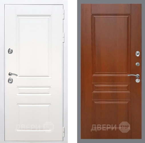 Входная металлическая Дверь Рекс (REX) Премиум-н Силк Сноу FL-243 Итальянский орех в Истра