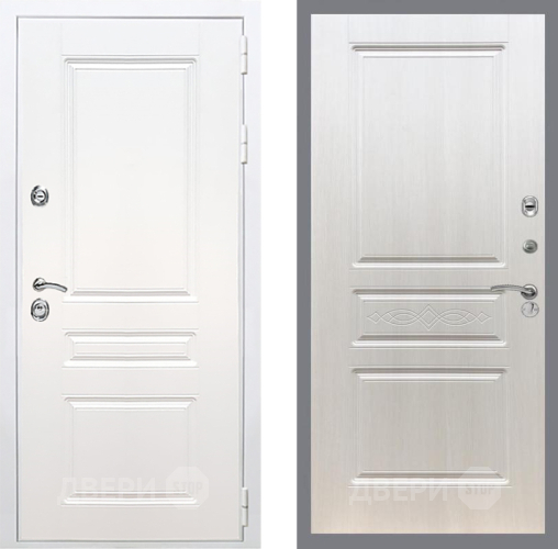 Входная металлическая Дверь Рекс (REX) Премиум-н Силк Сноу FL-243 Лиственница беж в Истра