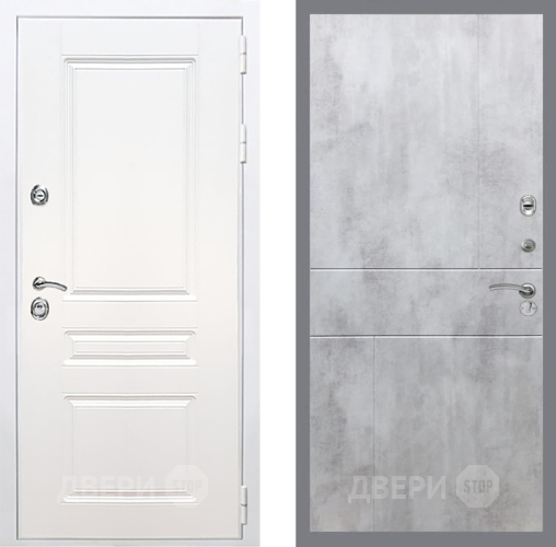Входная металлическая Дверь Рекс (REX) Премиум-н Силк Сноу FL-290 Бетон светлый в Истра