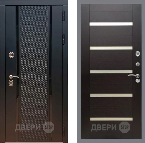 Входная металлическая Дверь Рекс (REX) 25 СБ-14 стекло белое венге поперечный в Истра