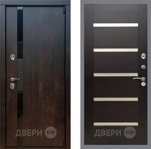 Входная металлическая Дверь Рекс (REX) 26 СБ-14 стекло белое венге поперечный в Истра