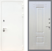 Дверь Рекс (REX) 5 Белая Шагрень FL-2 Лиственница беж 860х2050 мм