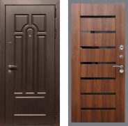 Дверь Рекс (REX) Эврика СБ-14 стекло черное Орех бренди 860х2050 мм