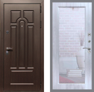 Дверь Рекс (REX) Эврика Зеркало Пастораль Сандал белый 860х2050 мм